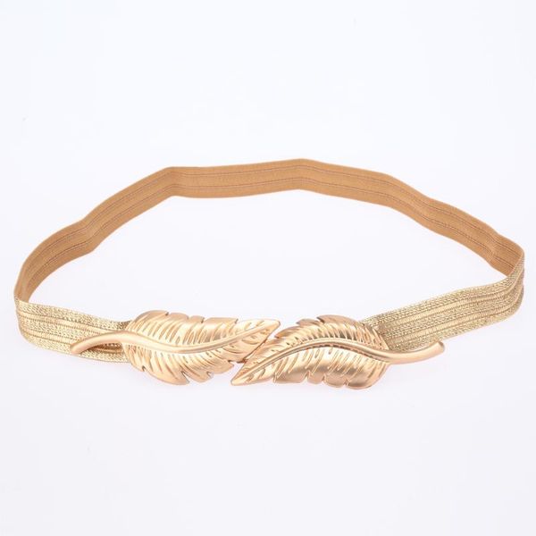 

belts women metal vintage belt leaf fashion stylish golden silver leaves design chain women's waist elasticity, Black;brown