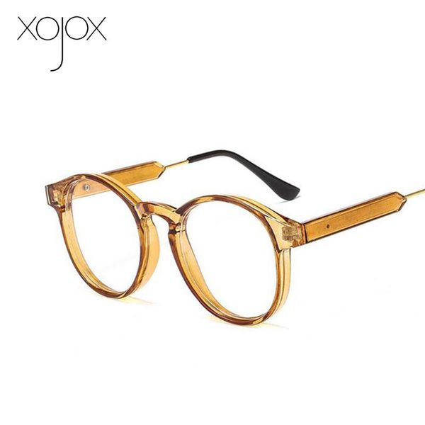 

fashion sunglasses frames xojox vintage round glasses frame women men anti-blue light eyewear transparent optical lenses prescription specta, Black