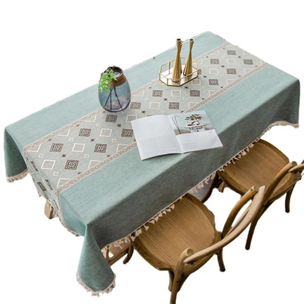 

table cloth luxury rectangle tablecloth upscale embroidered relief painting pattern pendant tassel christmas decor cover