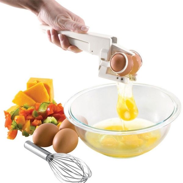 Biscotto squisito gadget da cucina strumento frusta per uova in plastica bianco separatore crepa palmare 210423