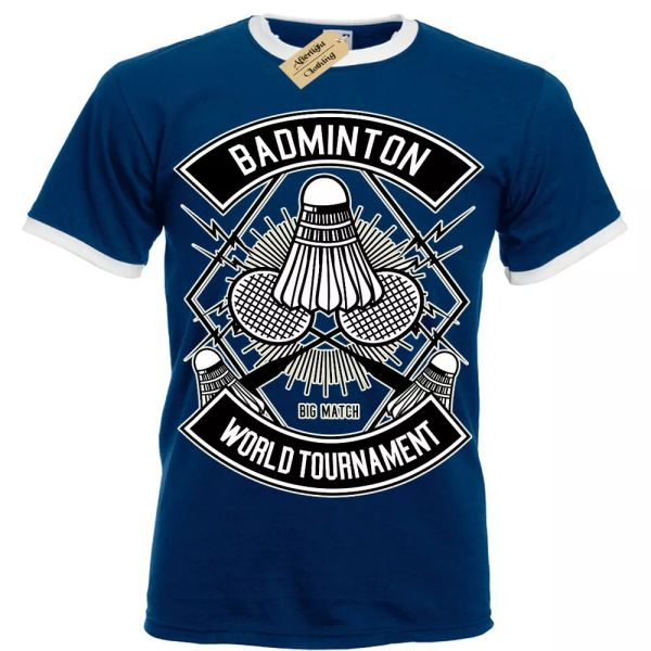 

bÃ¡dminton camiseta juego mundo torneo camiseta hombre ringer, White;black