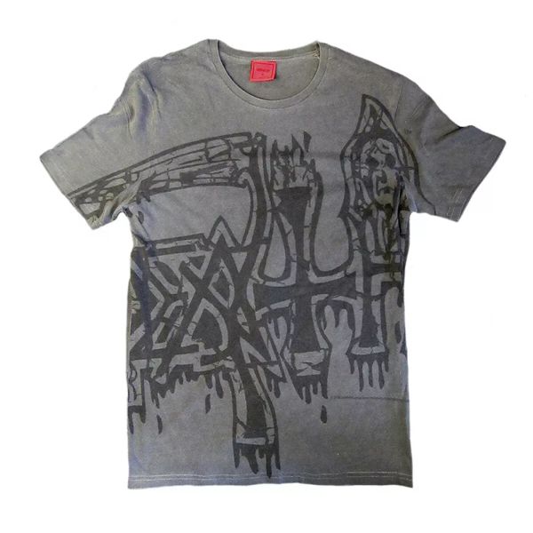 

black death large black logo licensed men t-shirt, White;black