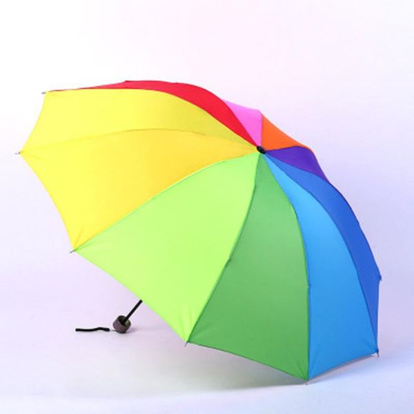 

umbrellas 2021 fashion rainbow umbrella folding waterproof colorful paraguay creative tri-fold children