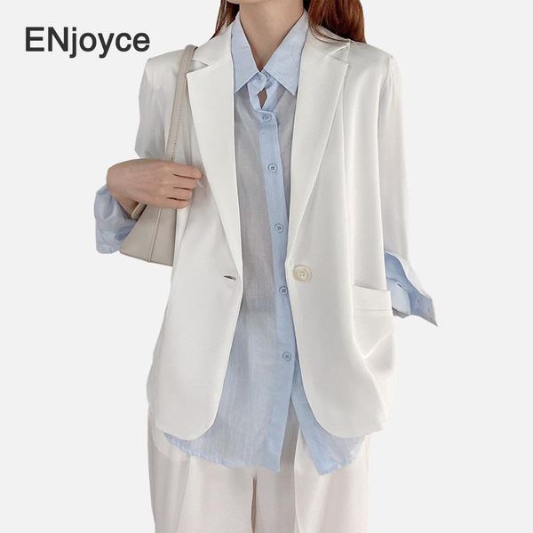 

white thin blazer coat for women summer blazers feminino jackets ladies casual suit marynarka damska women's suits &, White;black