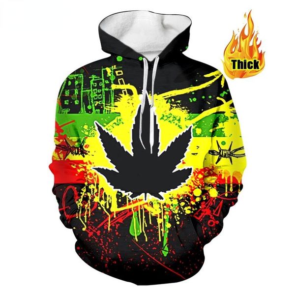 

men's hoodies & sweatshirts eu/us size 6xl sweatshirt men women winter warm coat colorful leaf 3d print hooded pullover tracksuit custo, Black