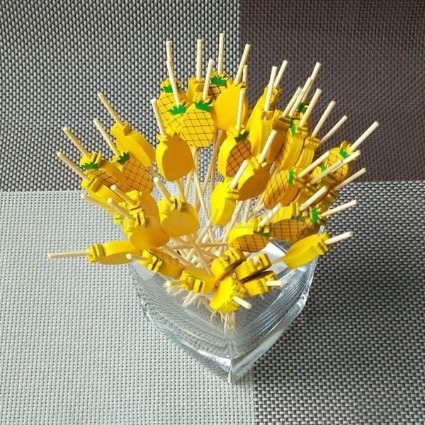 

forks cocktail picks bamboo pick buffet pineapple cupcake fruit fork dessert salad stick skewer for party decor