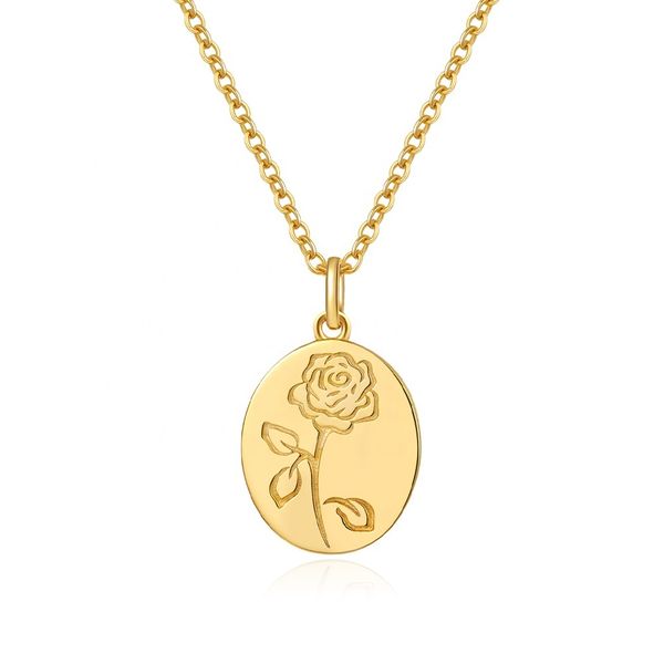 

floral sterling sier women gold plated vermeil necklac, Black