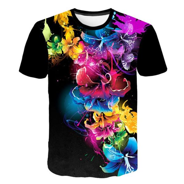 

men's t-shirts 3d printed casual man's t-shirt short sleeve sweatshirt clothing 2021 fashion leaf natural scenery woman rose, White;black