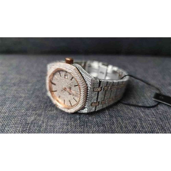 

2021 new diamond luxury men's watch automatic movement sapphire glass 316 ss diameter 40mm waterproof calendar ziron, Slivery;brown