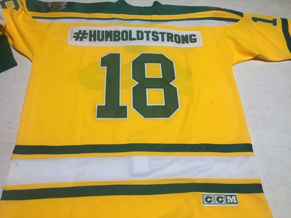 Personalizado CCM Humboldt Broncos # humboldtstrong 18 Hockey Jersey Vintage # 20 SCHATZ Ed Bordado Qualquer Nome Número S-5XL