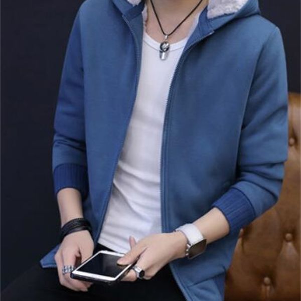 

winter men's casual pure color hoodies for young people dy-219, Black;gray