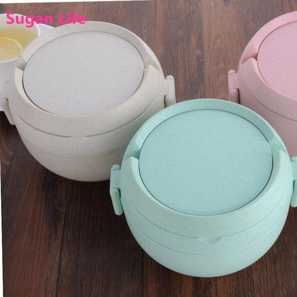 Dinnerware Define Sugan Life Friendly Wheat Straw Box redonda Microondas Microondas Plástico Multifuncional Janealmente Janealmente