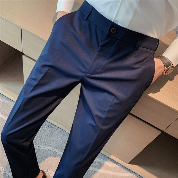 

men's suits & blazers slim fit pants stretch trousers men sunmmer classic solid color business casual wear formal suit, White;black