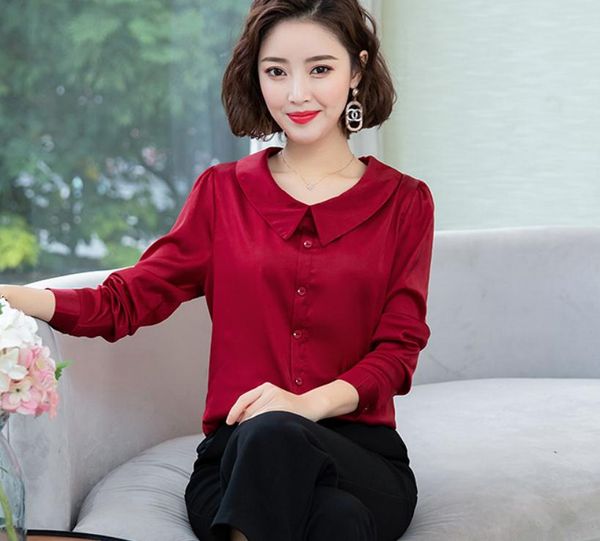 

2021 spring and autumn fashion long sleeve women's shirt@37, White