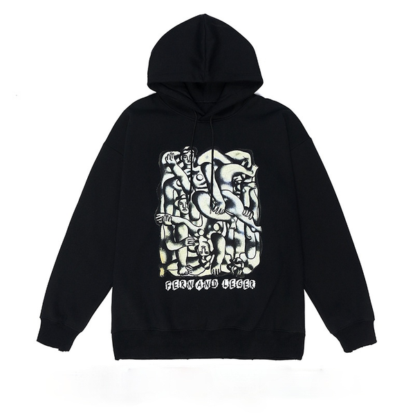 

men's hoodies & sweatshirts 2021 high street funny spoof portrait print mens hip hop pullover loose long sleeve hooded sweatshirt cloth, Black