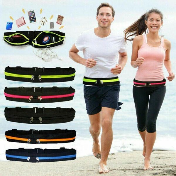 

runner waist belt bag pack pouch bum fanny pack waterproof sport fitness jogging universal dual pocket