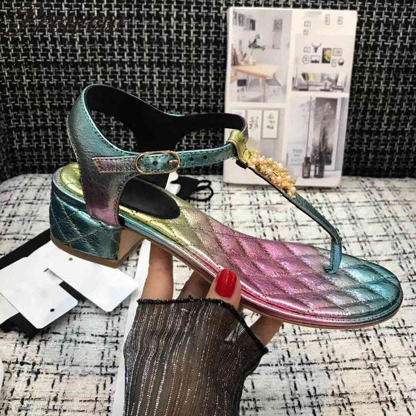 

sandals summer ollymurs velvet beading pearl t girdle sandals luxury mark block high heels women's shoes zapatos mujer gv81, Black