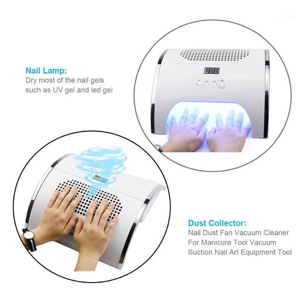 

2-in-1 uv led nail lamp & dust collector machine 36 leds dryer manicure with two powerful fan suction1