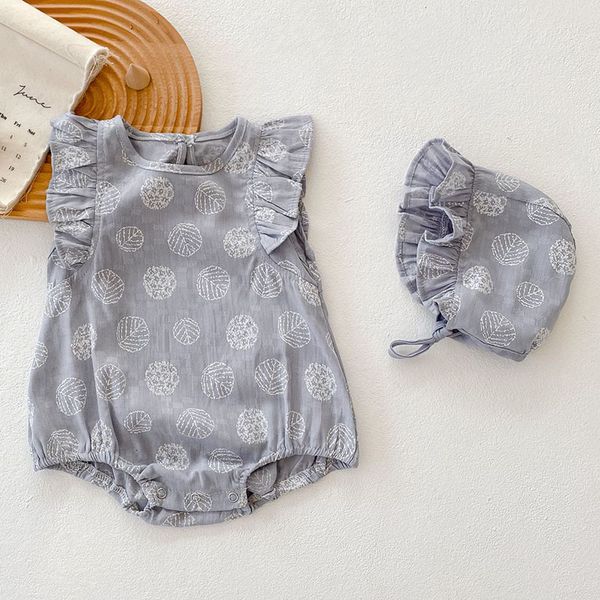 

summer baby girls rompers sleeveless leaf jumpsuit clothes girls rompers casual kids baby girl clothes rompers, Blue