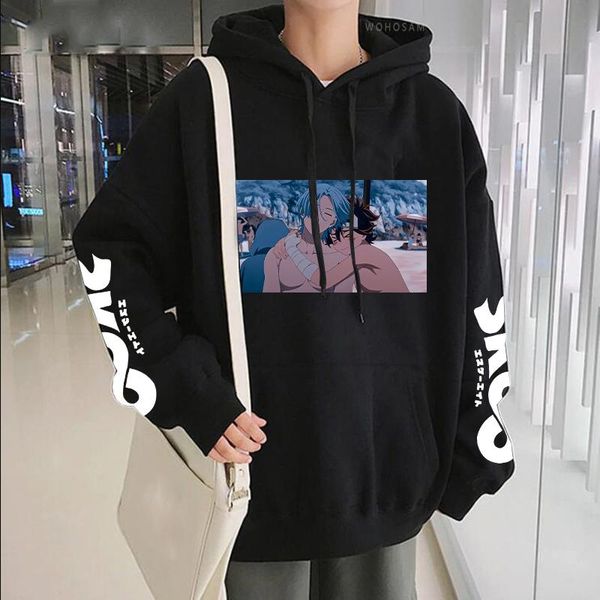 

men's hoodies & sweatshirts fashion harajuku latest anime sk8 the infinity reki printed women funny cartoon skateboard boys manga male, Black