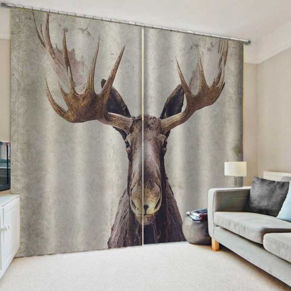 

curtain & drapes simple animal curtains bedroom living room windproof thickening blackout fabric decoration