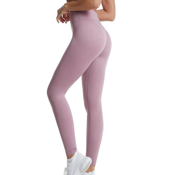 

women's leggings luoyiyang seamless for women pants quick-drying solid color screw thread sports fitness clothing, Black