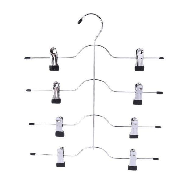 

clothing & wardrobe storage multifunctional 4 layer stainless steel pants hanger rack clip skirt with 8 clips organizer save space