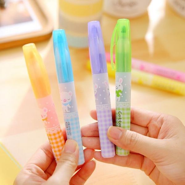 

highlighters 1pcs/lot kawaii cotton doll series colorful highlighter marking pen students' diy drawing funny gift office school supplie, Black;red