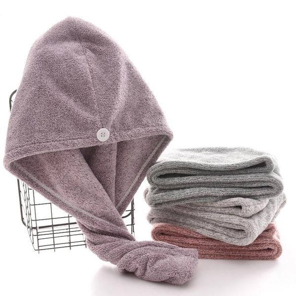 

towel 2pcs bamboo charcoal fiber quick-drying water-absorbent women's soft hair dryer cap household headband dry