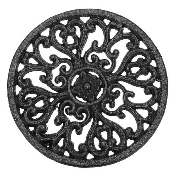 

mats & pads round cast iron trivet 6.7inch heat-insulation non-slip potholders for kitchen dining table decor