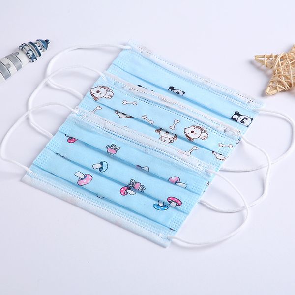 

disposable primary school children's student mask civil three-layer dustproof breathable printing protective cloth with melt