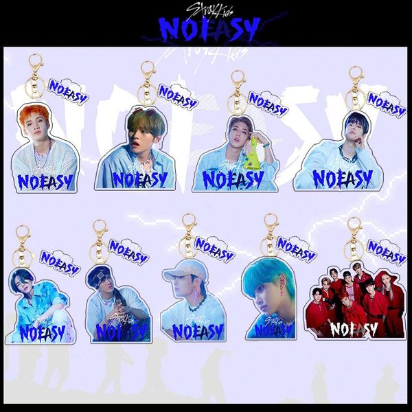 

keychains kpop stray kids noeasy acrylic transparent figure pendant keychain keyring bang chan felix bag accessories m78, Silver