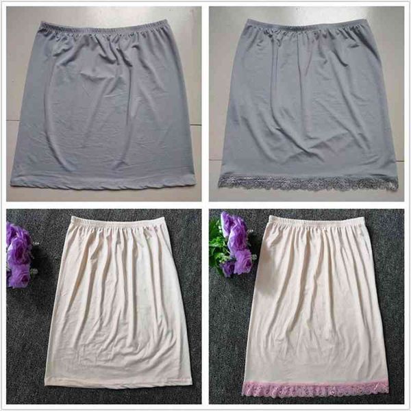 

women satin half underskirt petticoat under slip skirt safety skirt zjm9182, Black