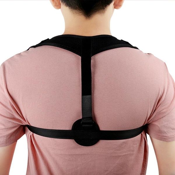 

student humpback correction belt spine posture corrective back support, Black;blue