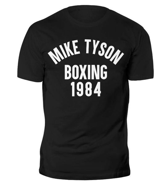 

men's t-shirts mike tyson boxing 1984 muhammed ali box t shirt gym training muscle running mma vfbv, White;black