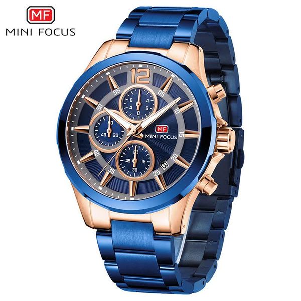 

wristwatches men watches mini focus stainless steel 30m waterproof multifunction sport clock mens wristwatch quartz montre homm, Slivery;brown