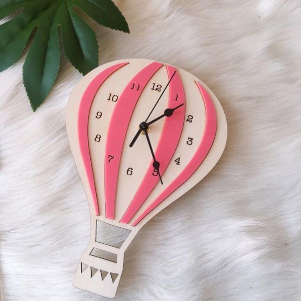 

decorative objects & figurines cute wall clock unique gifts nordic style children cartoon air balloon mute room home decorations