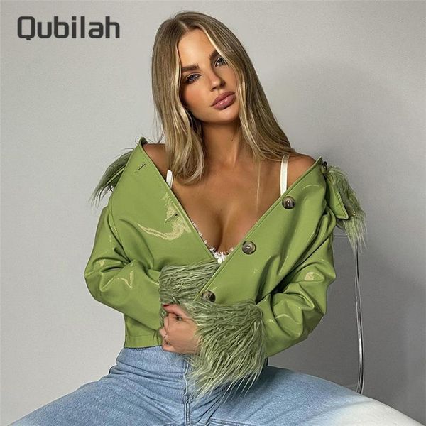 

women's jackets jacket women solid faux leather coat high street hipster long sleeve breasted winter warm for fashion streetwear, Black;brown
