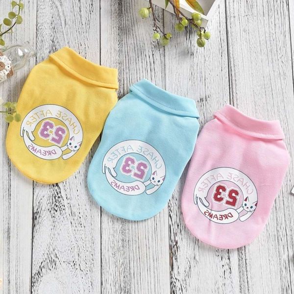 

the dog clothes no.23 spring summer vest print t-shirt pet cat small and medium sized dog breathable thin clothing