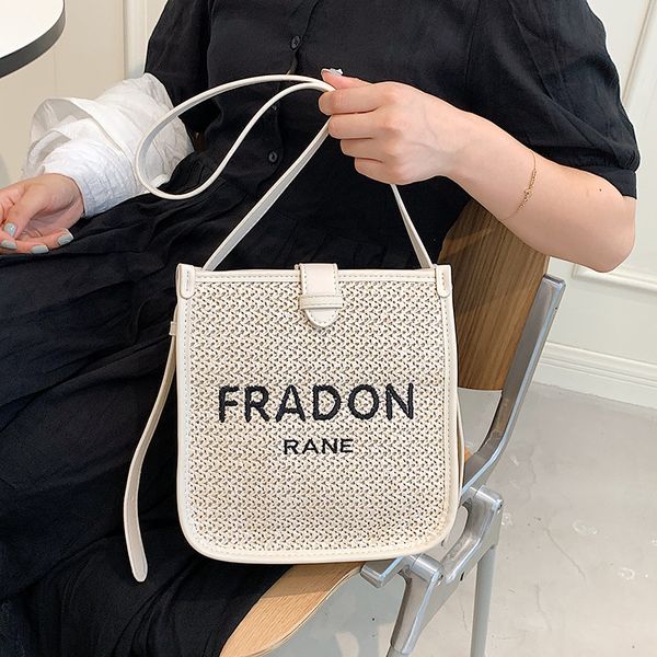 

purses woven new women's fashion letter straw versatile high-capacity tote bag portable single shoulder diagonal bag handbag black frid