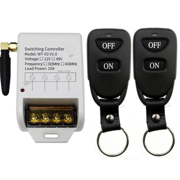 

315mhz 433mhz wireless rf switch dc 12v 24v 36v 48v 1ch receiver remote control switch, black leather transmitter controlers