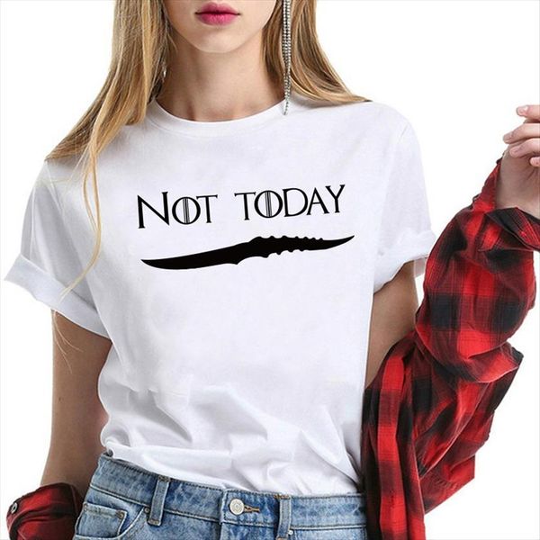 

not today letter printed tshirts women casual loose korean style o neck tee female clothes, White