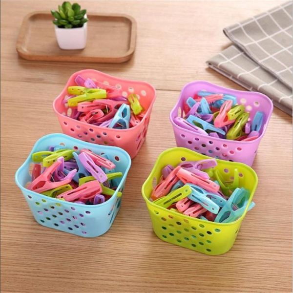 

clothing & wardrobe storage 30pcs plastic clothes pegs laundry clothespin pins organizer quilt towel clips spring with basket cabides hanger