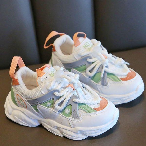 

girls'sneakers spring 2021 baby shoes breathable boy's dad's light children's tennis toddler athletic & outdoor, Black
