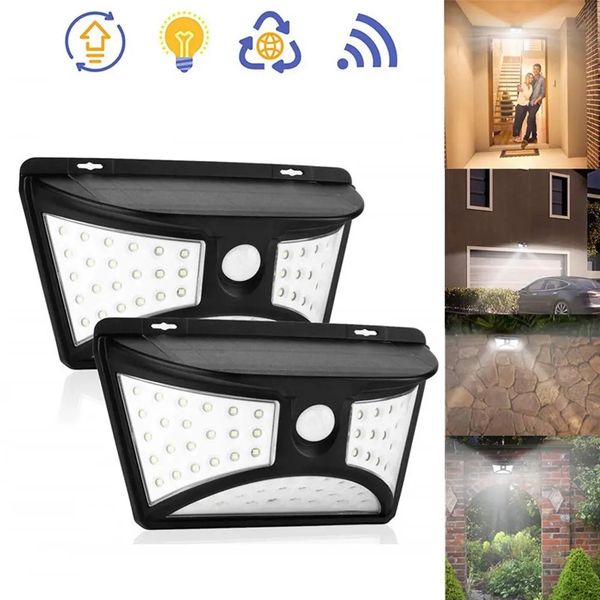 

solar power 68 led wall light pir motion sensor waterproof outdoor garden yard security lamp