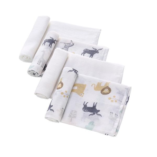 

cloth diapers 4pcs cotton muslin baby blanket gauze washable diaper nappy born wrap swaddle infant nursing cover bath towel 70*70cm