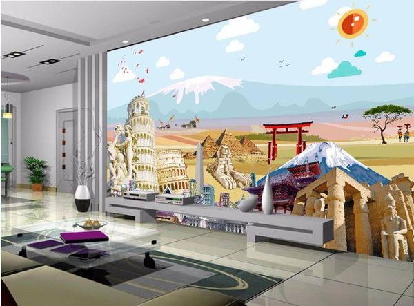 

custom po 3d wallpaper world famous tourist attractions background home decor wall murals for walls 3 d wallpapers