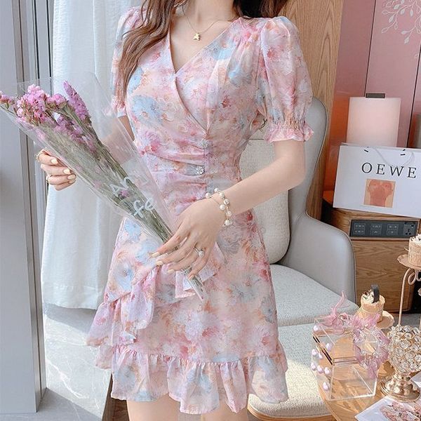 

casual dresses vestido retro elegante para mulheres, gola em v, sexy, mini vestido floral lindo de festa , rosa tkm5, Black;gray