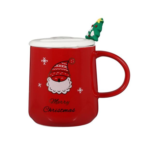 

mugs 1pc christmas party water mug 500ml ceramic cup cartoon coffee with lid spoon