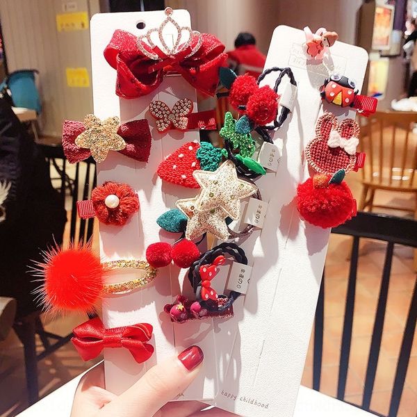 

zMj children's accessories cute korean girls hairpin baby accessories rubber hairpin princess rubber headband hairband set, Slivery;white